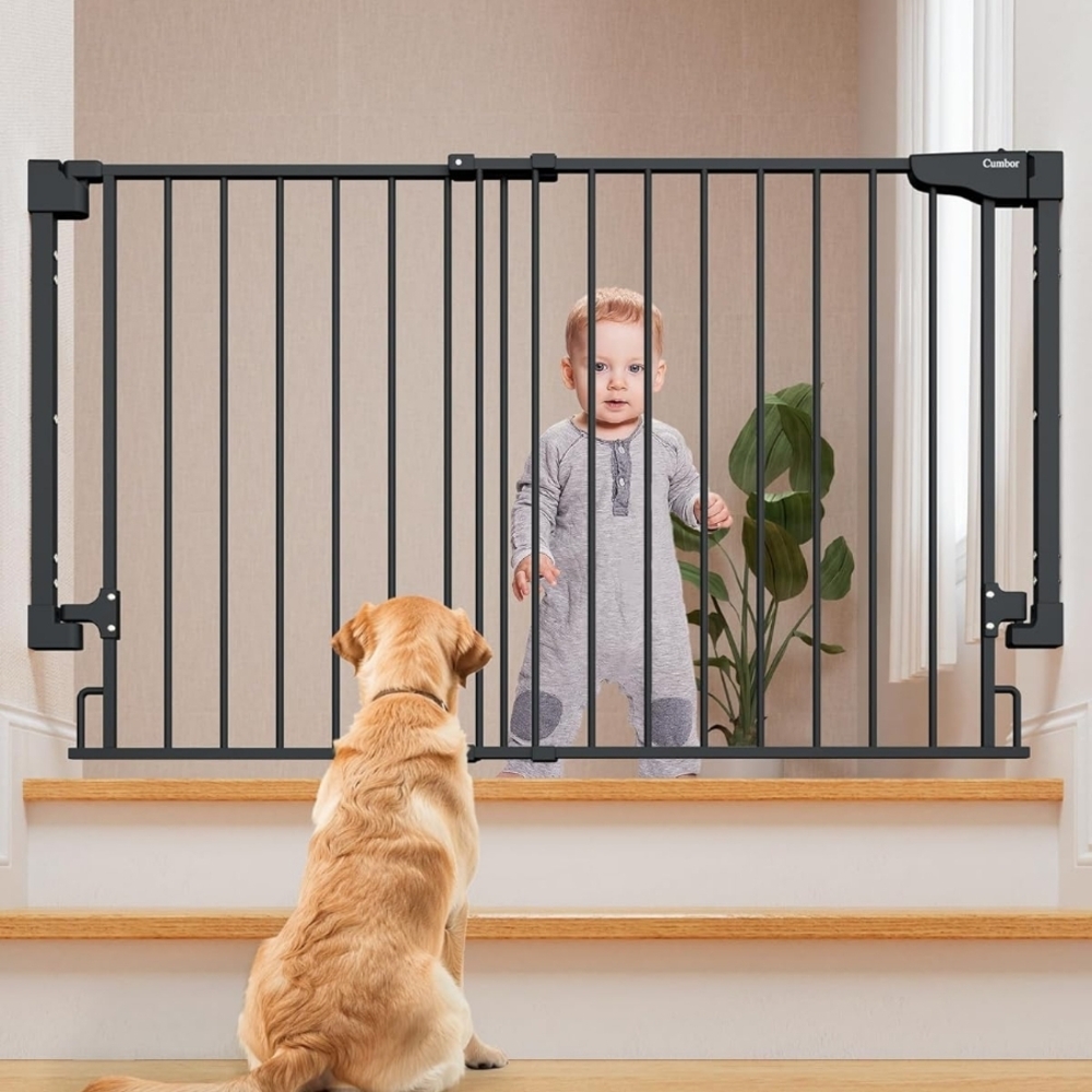 Cumbor 31.6-48" No Bottom Bar Baby Gate for Stairs